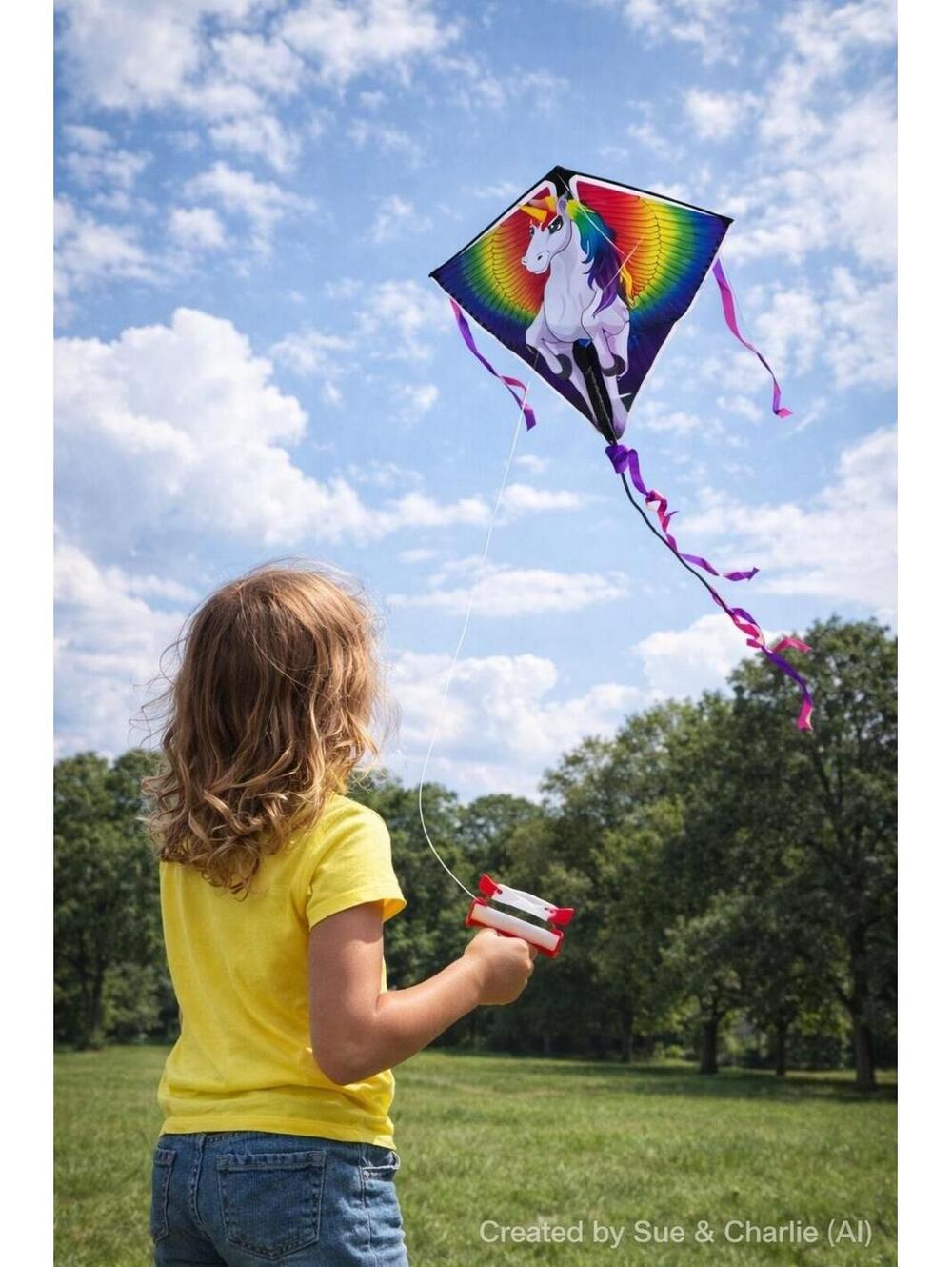 Kites DLX Diamond Kite – Unicorn (26” Wide / Large)
